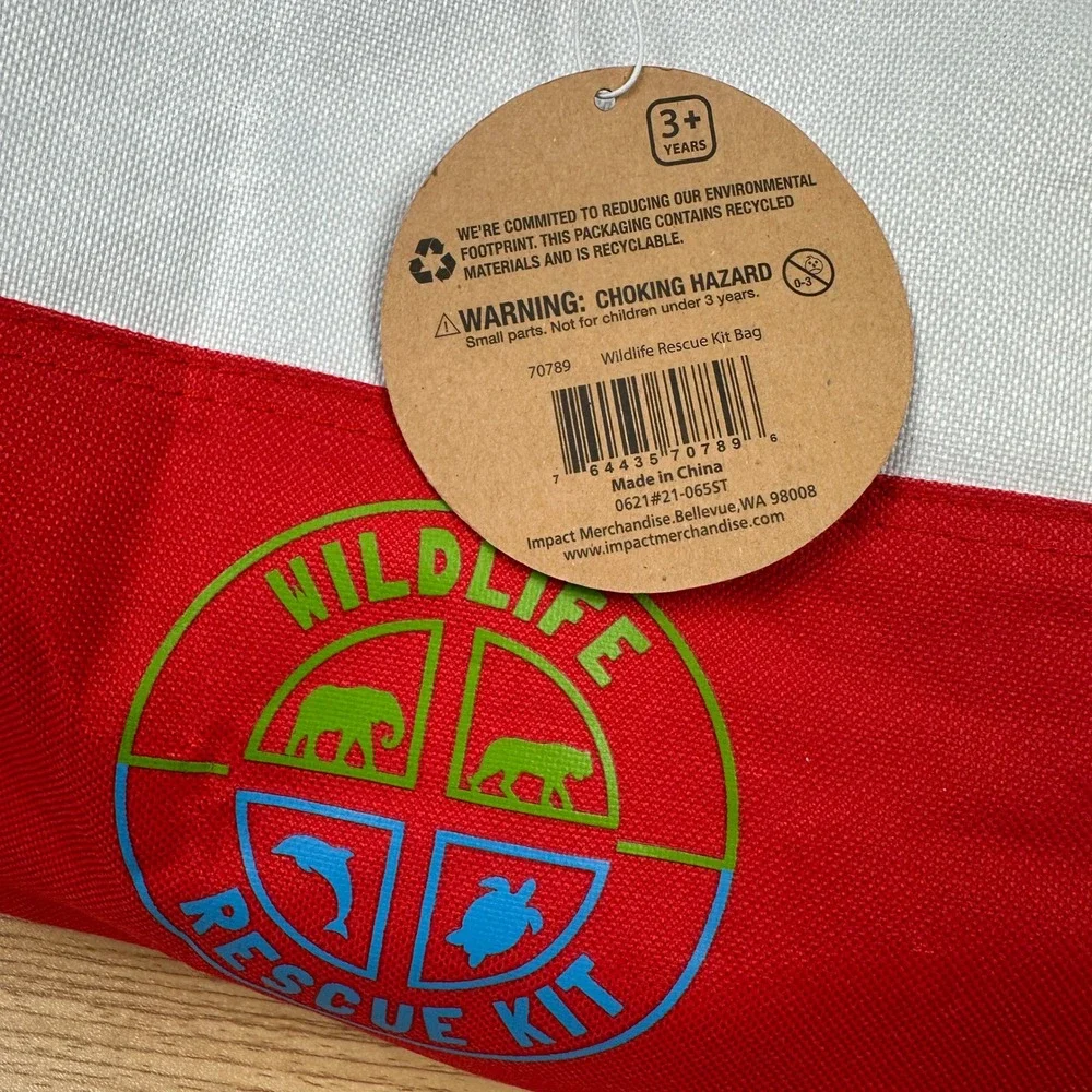 Impact Merchandise Wildlife Rescue Kit Bag Kids Red White Canvas Travel Pouch